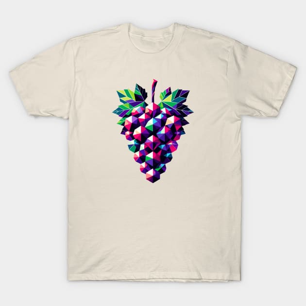 Abstract Geometric Grapes - Color Design T-Shirt by AmandaOlsenDesigns